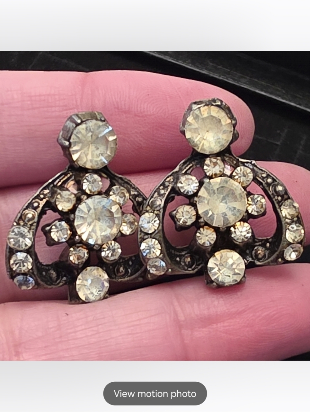 2 Trays Huge Bling Vintage To Antique Earring Necklace Brooch Lot Bundle - Picture 10 of 15